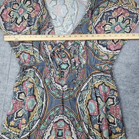 Johnny Was Dress Womens XXL Spezia Boho Floral Tie Front Coastal Fairy Romantic - Picture 5 of 10